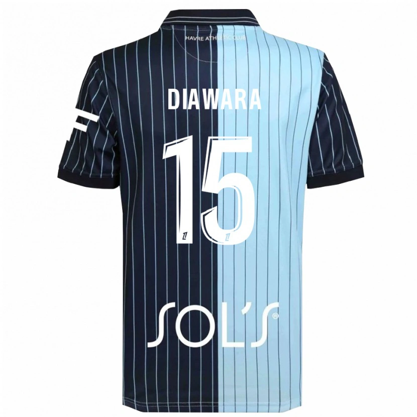 Danxen Enfant Maillot Kandet Diawara #15 Marine Bleu Ciel Tenues Domicile 2025/26 T-Shirt
