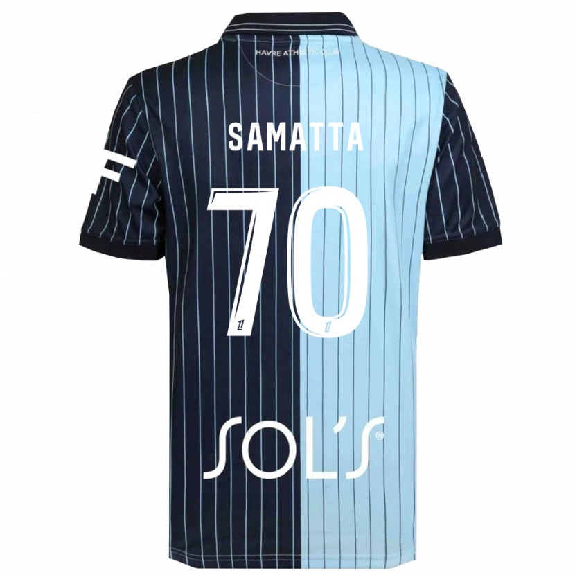 Danxen Enfant Maillot Ally Samatta #70 Marine Bleu Ciel Tenues Domicile 2025/26 T-Shirt