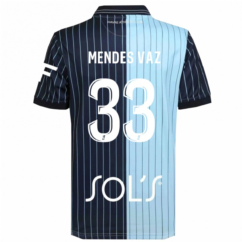 Danxen Enfant Maillot Hernâni Mendes Vaz #33 Marine Bleu Ciel Tenues Domicile 2025/26 T-Shirt