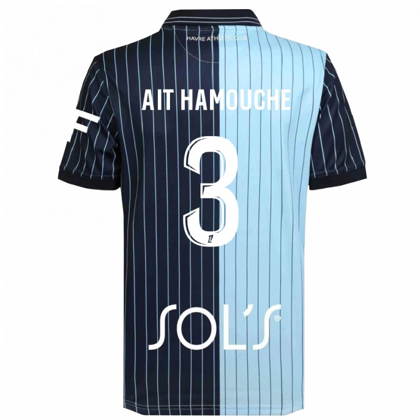 Danxen Enfant Maillot Massyl Ait Hamouche #3 Marine Bleu Ciel Tenues Domicile 2025/26 T-Shirt