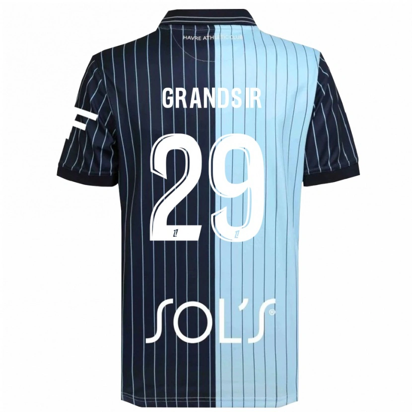 Danxen Enfant Maillot Samuel Grandsir #29 Marine Bleu Ciel Tenues Domicile 2025/26 T-Shirt
