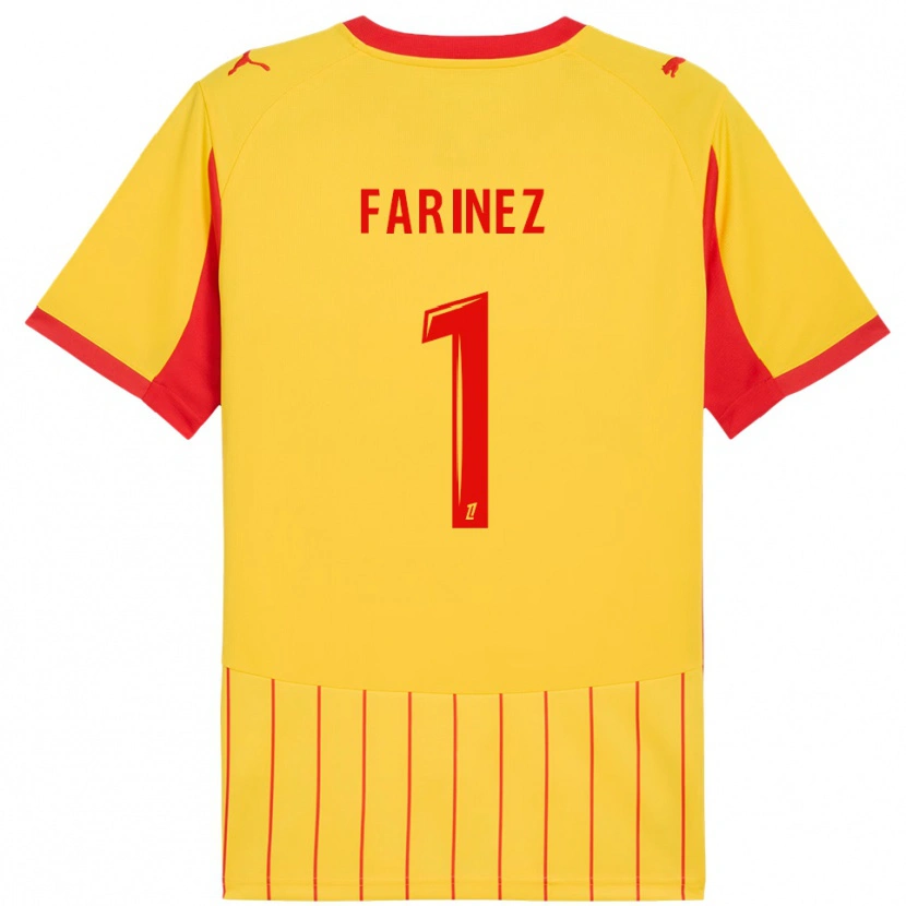 Danxen Enfant Maillot Wuilker Fariñez #1 Jaune Rouge Tenues Domicile 2025/26 T-Shirt