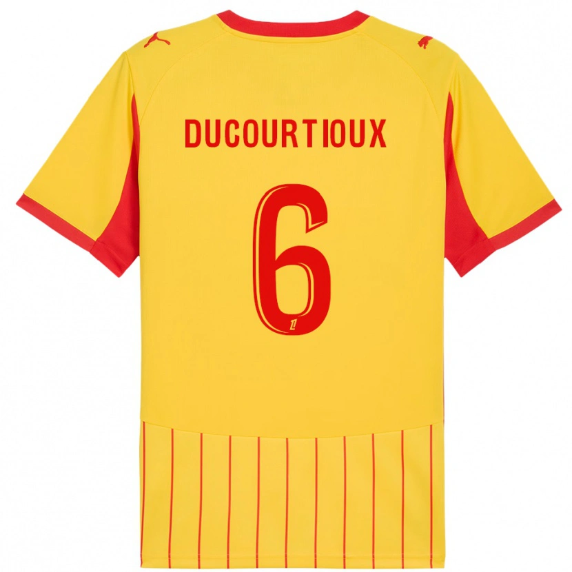 Danxen Enfant Maillot Ilan Ducourtioux #6 Jaune Rouge Tenues Domicile 2025/26 T-Shirt