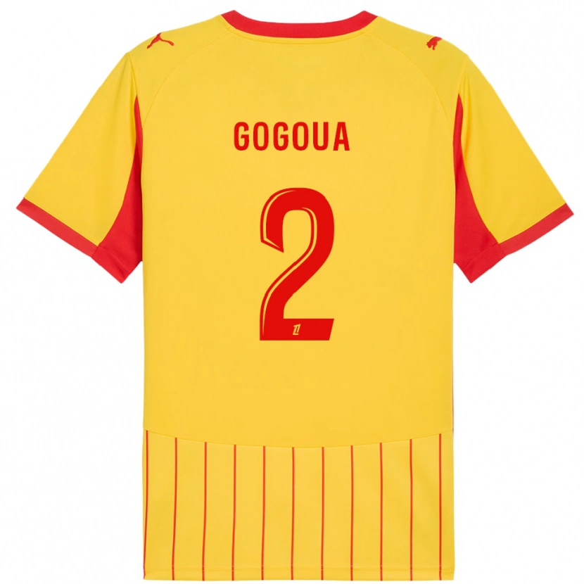Danxen Enfant Maillot Valentin Gogoua #2 Jaune Rouge Tenues Domicile 2025/26 T-Shirt