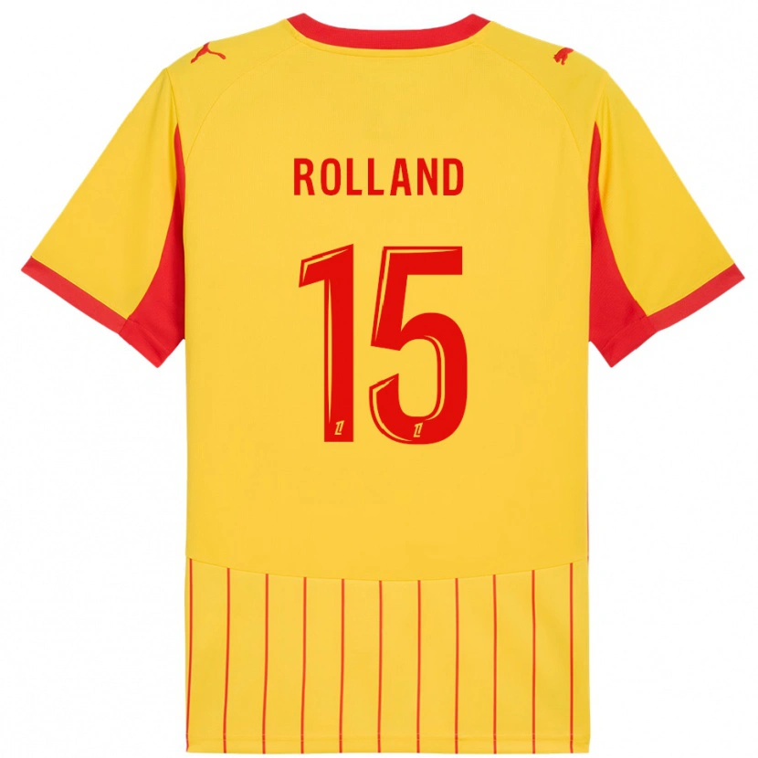 Danxen Enfant Maillot Paul Rolland #15 Jaune Rouge Tenues Domicile 2025/26 T-Shirt