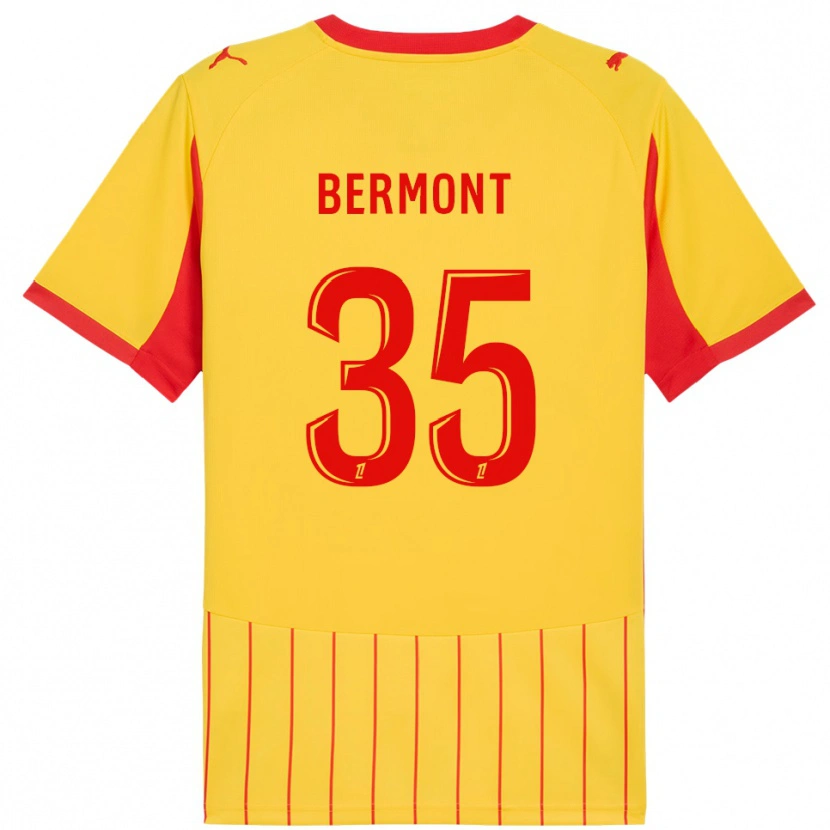 Danxen Enfant Maillot Anthony Bermont #35 Jaune Rouge Tenues Domicile 2025/26 T-Shirt