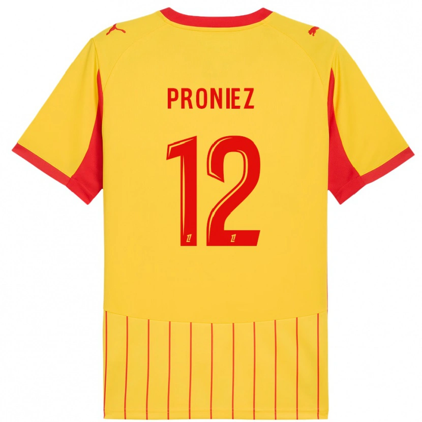 Danxen Enfant Maillot Fany Proniez #12 Jaune Rouge Tenues Domicile 2025/26 T-Shirt
