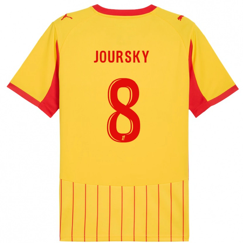 Danxen Enfant Maillot Leopold Joursky #8 Jaune Rouge Tenues Domicile 2025/26 T-Shirt