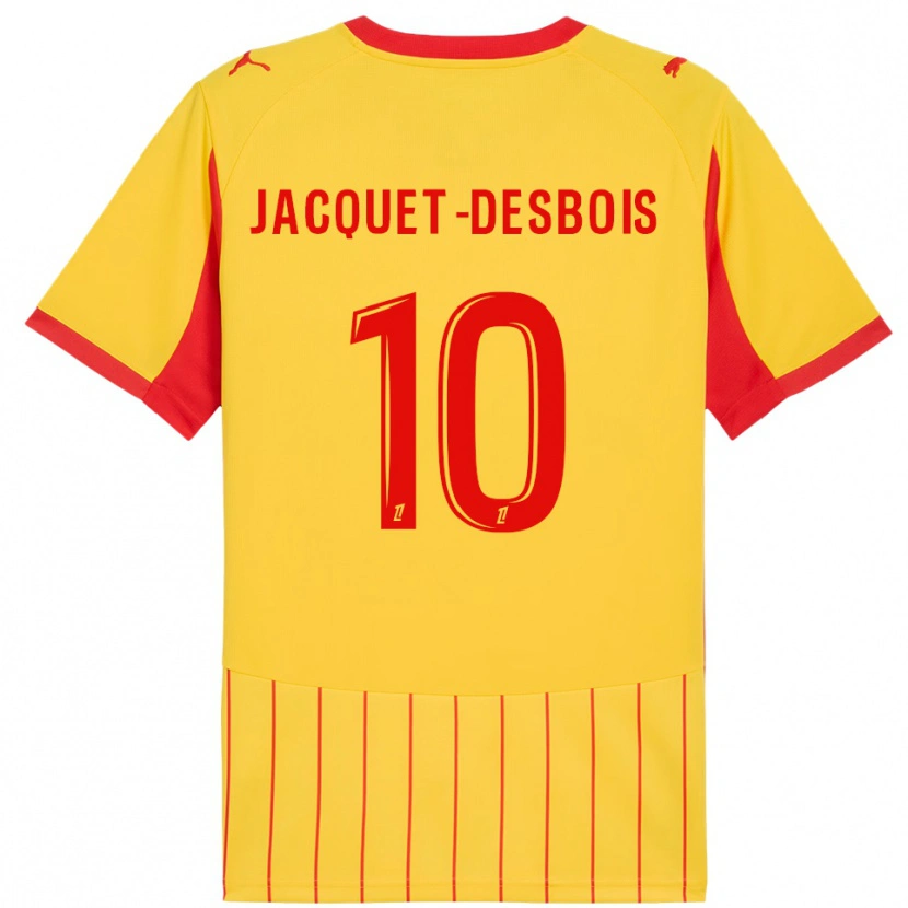 Danxen Enfant Maillot Tairik Jacquet-Desbois #10 Jaune Rouge Tenues Domicile 2025/26 T-Shirt