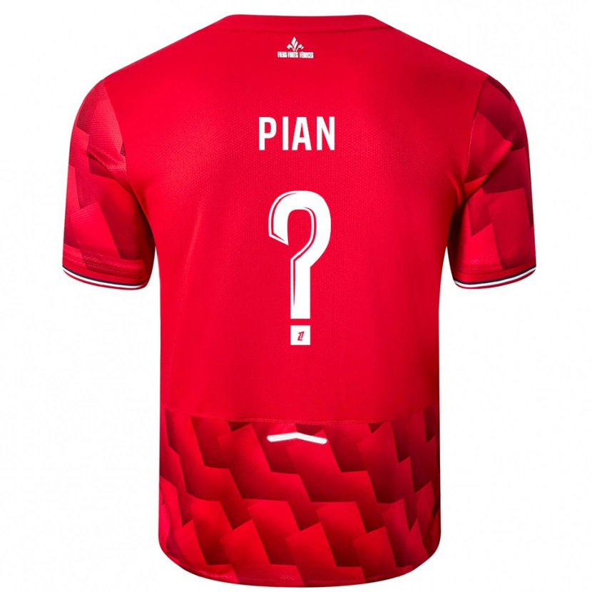 Danxen Enfant Maillot Julie Pian #0 Rouge Blanc Tenues Domicile 2025/26 T-Shirt