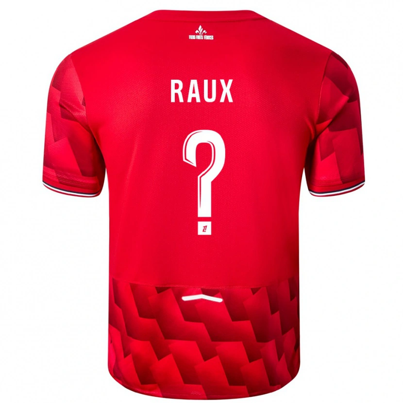 Danxen Enfant Maillot Jules Raux #0 Rouge Blanc Tenues Domicile 2025/26 T-Shirt