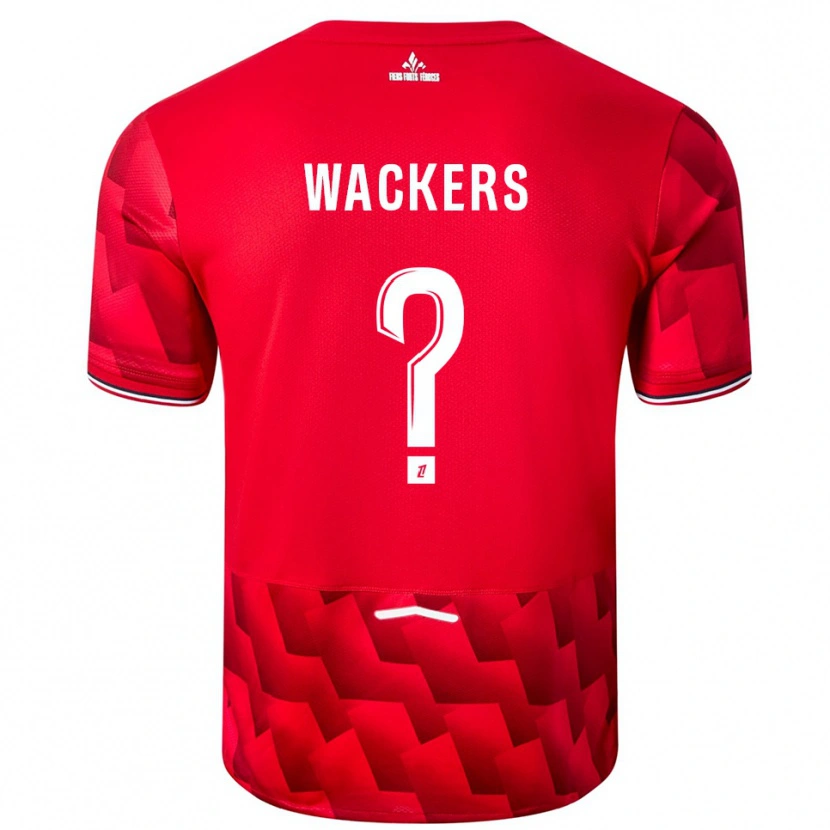 Danxen Enfant Maillot Maxime Wackers #0 Rouge Blanc Tenues Domicile 2025/26 T-Shirt