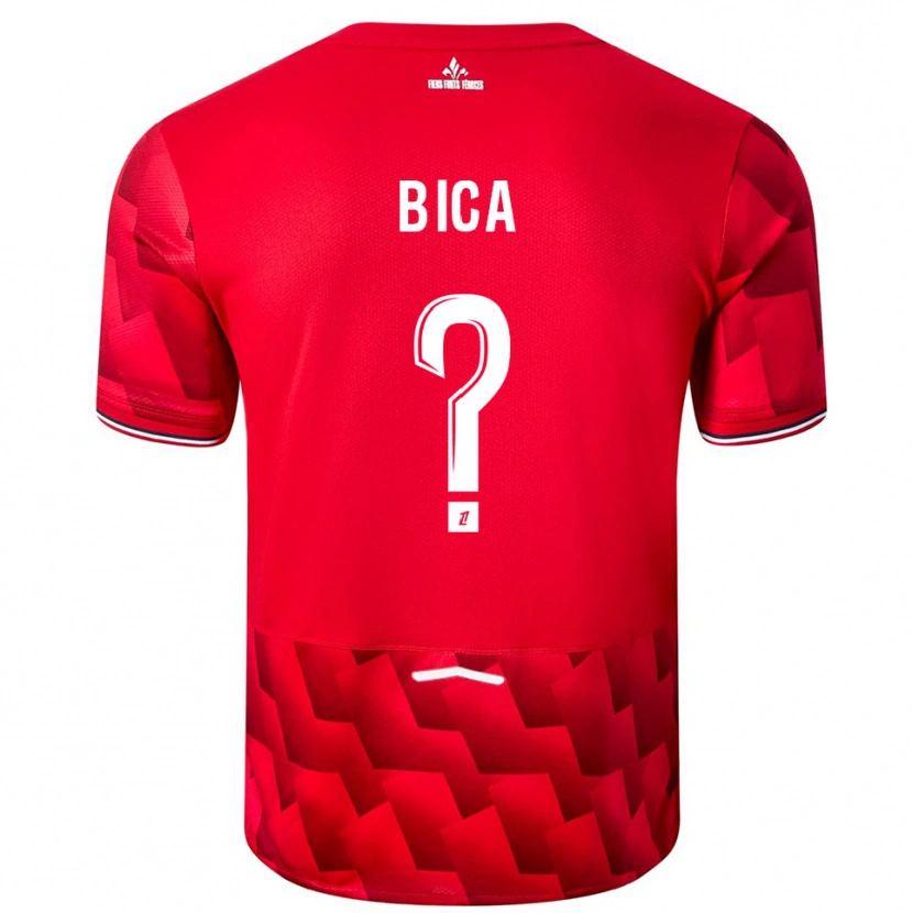Danxen Enfant Maillot Bica #0 Rouge Blanc Tenues Domicile 2025/26 T-Shirt