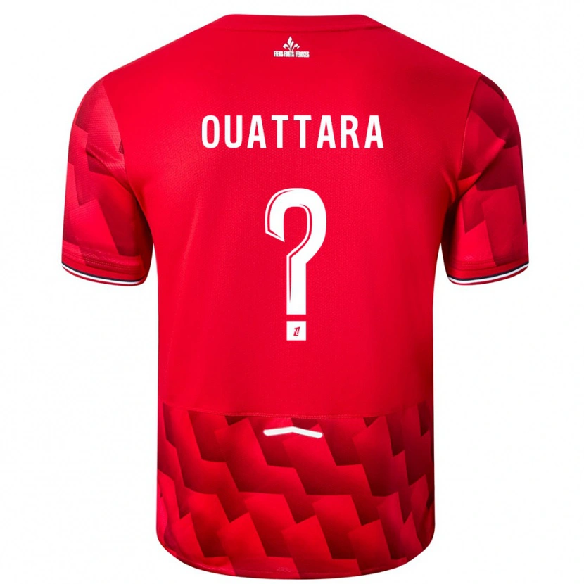 Danxen Enfant Maillot Fadiga Ouattara #0 Rouge Blanc Tenues Domicile 2025/26 T-Shirt
