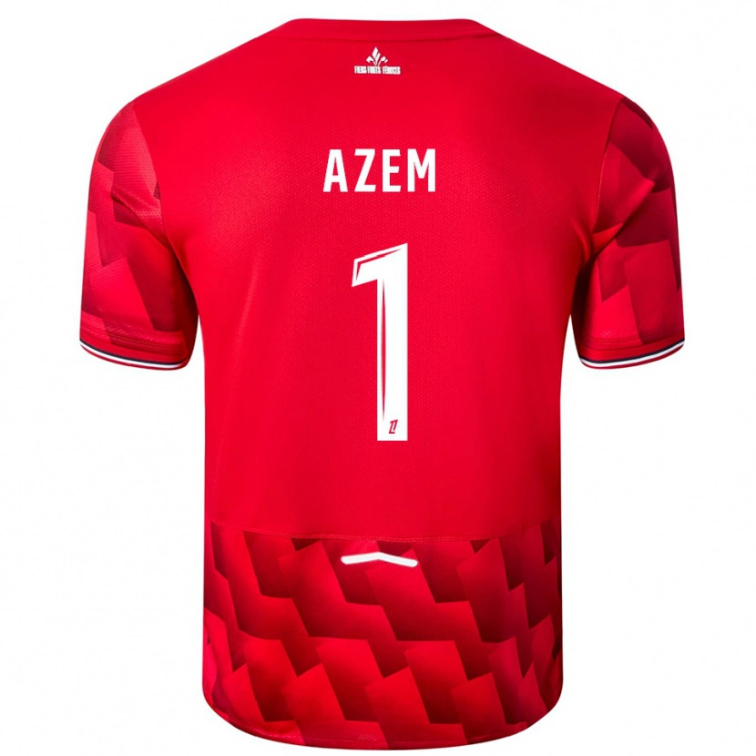Danxen Enfant Maillot Floriane Azem #1 Rouge Blanc Tenues Domicile 2025/26 T-Shirt
