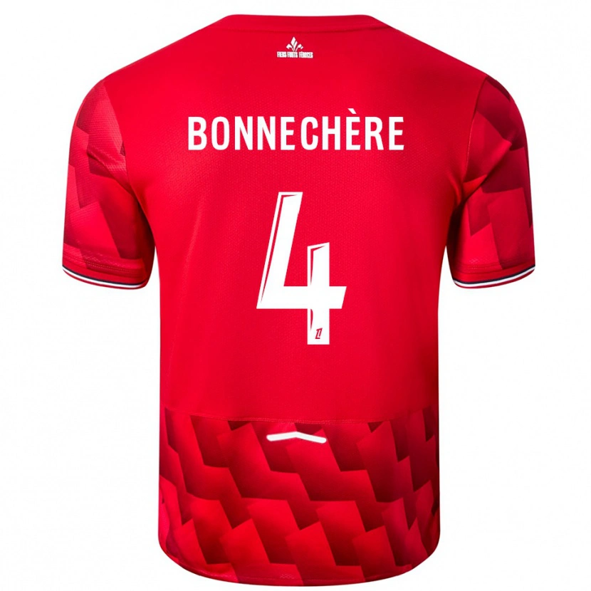 Danxen Enfant Maillot Victor Bonnechère #4 Rouge Blanc Tenues Domicile 2025/26 T-Shirt