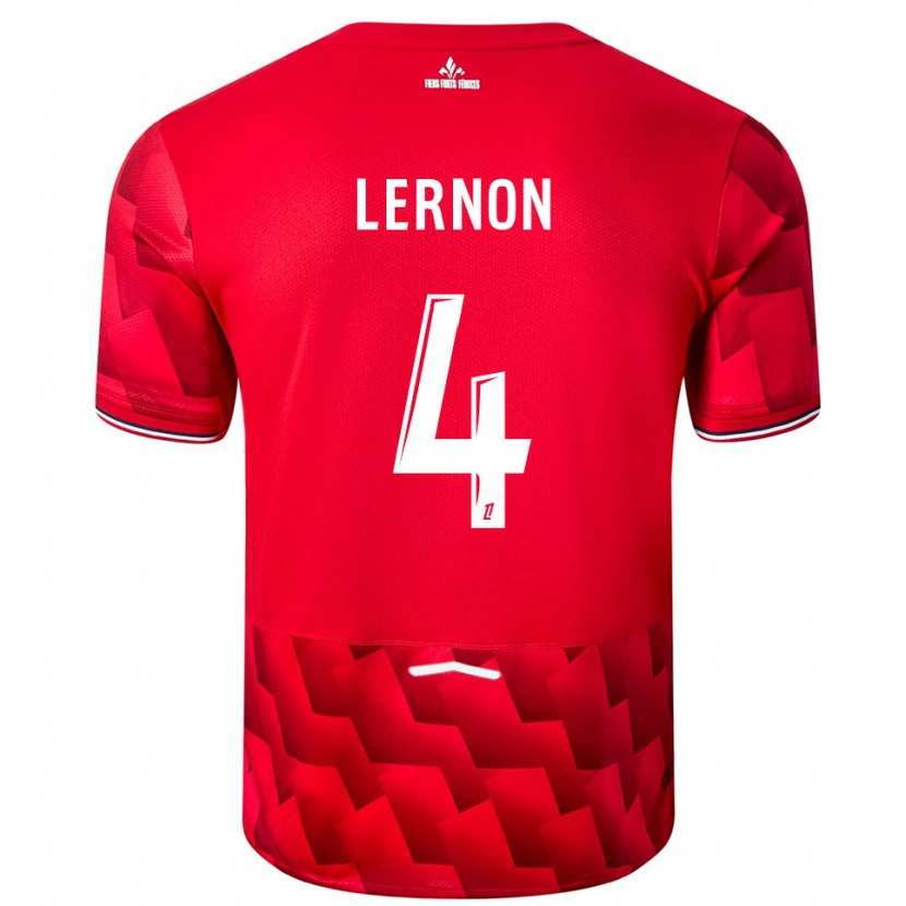 Danxen Enfant Maillot Jessica Lernon #4 Rouge Blanc Tenues Domicile 2025/26 T-Shirt