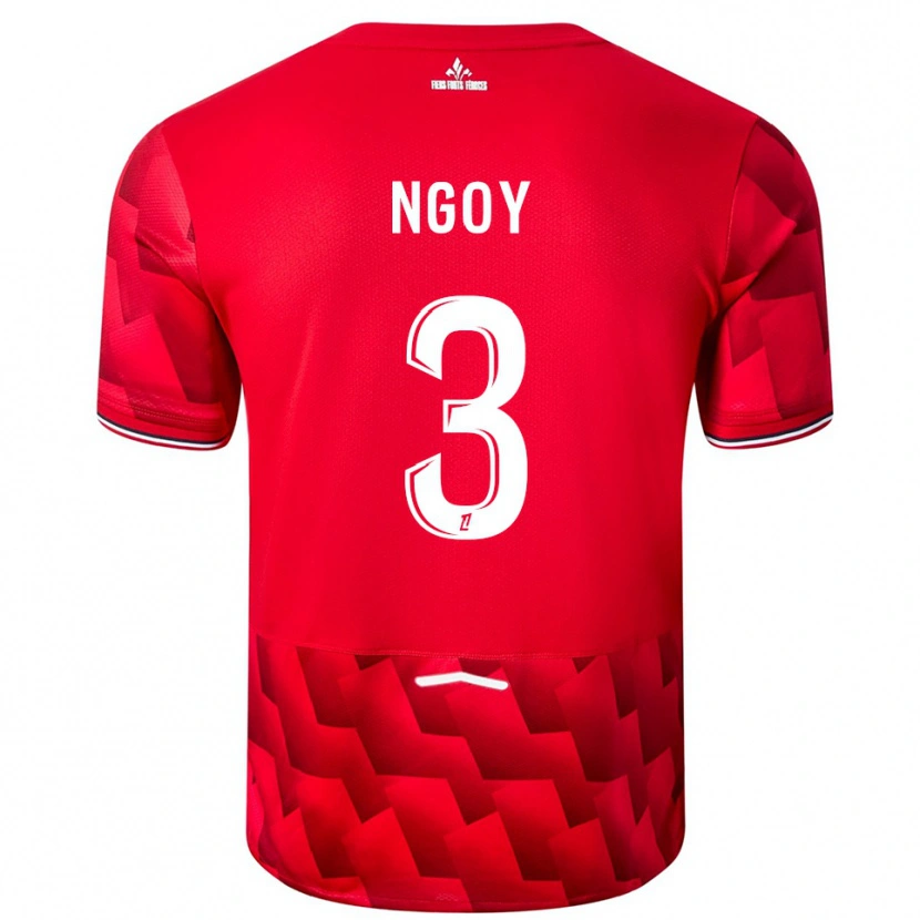 Danxen Enfant Maillot Nathan Ngoy #3 Rouge Blanc Tenues Domicile 2025/26 T-Shirt