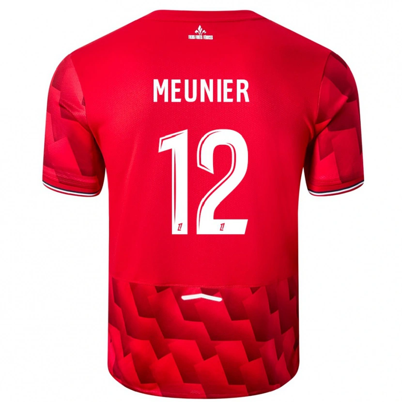 Danxen Enfant Maillot Thomas Meunier #12 Rouge Blanc Tenues Domicile 2025/26 T-Shirt