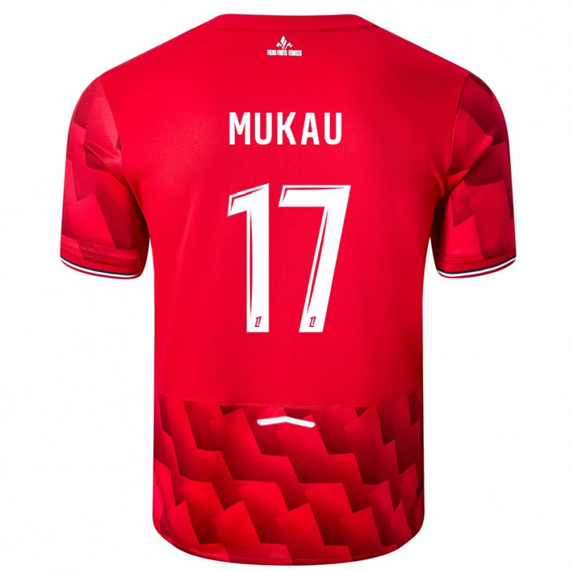 Danxen Enfant Maillot Ngal'ayel Mukau #17 Rouge Blanc Tenues Domicile 2025/26 T-Shirt