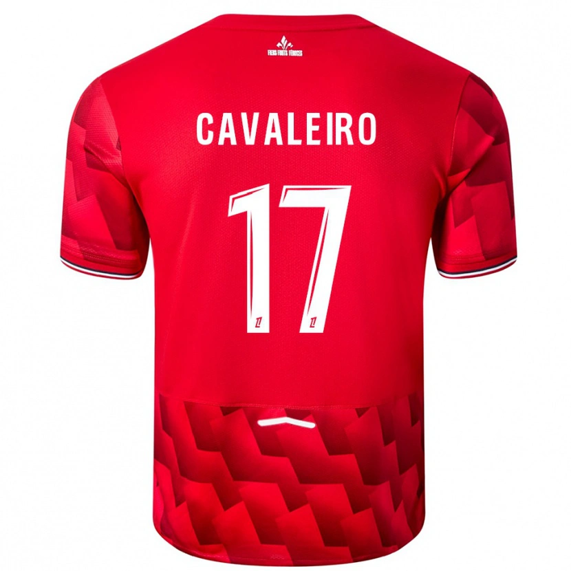 Danxen Enfant Maillot Ivan Cavaleiro #17 Rouge Blanc Tenues Domicile 2025/26 T-Shirt