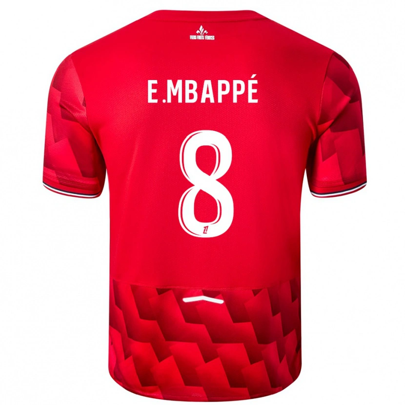 Danxen Enfant Maillot Ethan Mbappé #8 Rouge Blanc Tenues Domicile 2025/26 T-Shirt