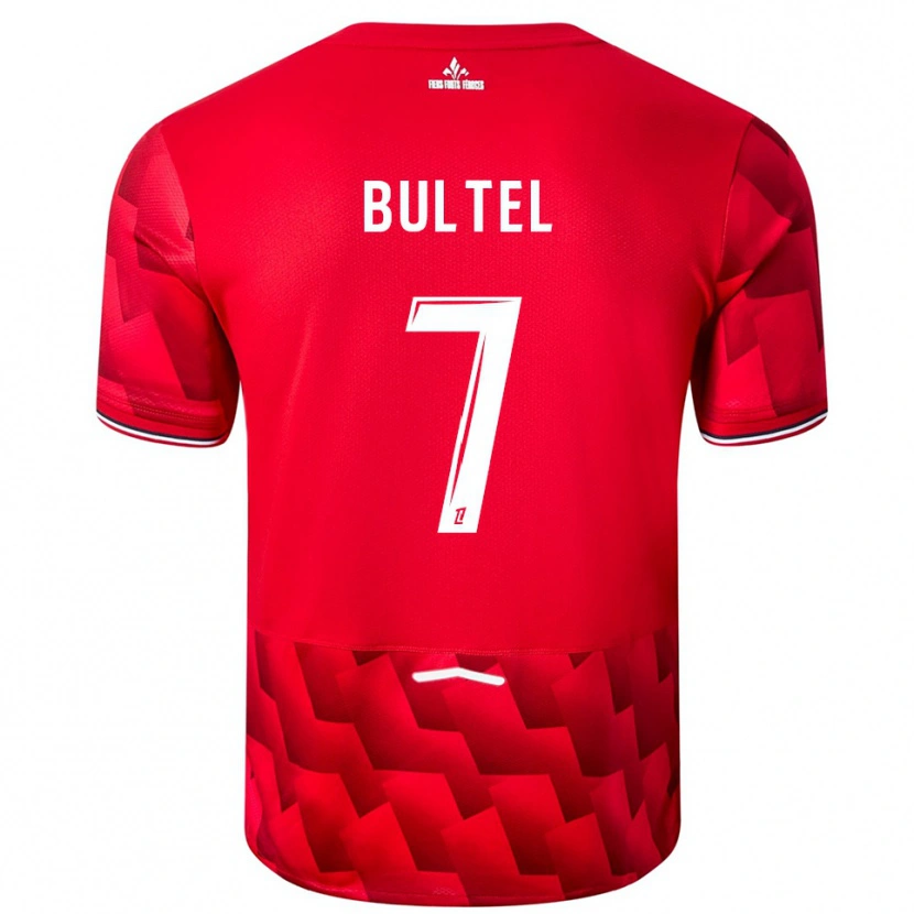 Danxen Enfant Maillot Ludivine Bultel #7 Rouge Blanc Tenues Domicile 2025/26 T-Shirt