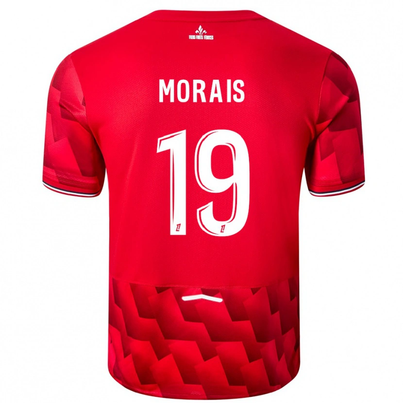 Danxen Enfant Maillot Tiago Morais #19 Rouge Blanc Tenues Domicile 2025/26 T-Shirt