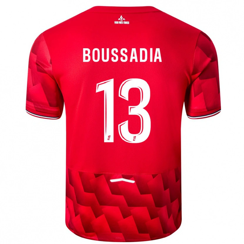 Danxen Enfant Maillot Saad Boussadia #13 Rouge Blanc Tenues Domicile 2025/26 T-Shirt