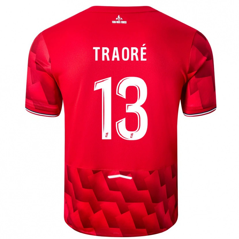 Danxen Enfant Maillot Yéli Traoré #13 Rouge Blanc Tenues Domicile 2025/26 T-Shirt