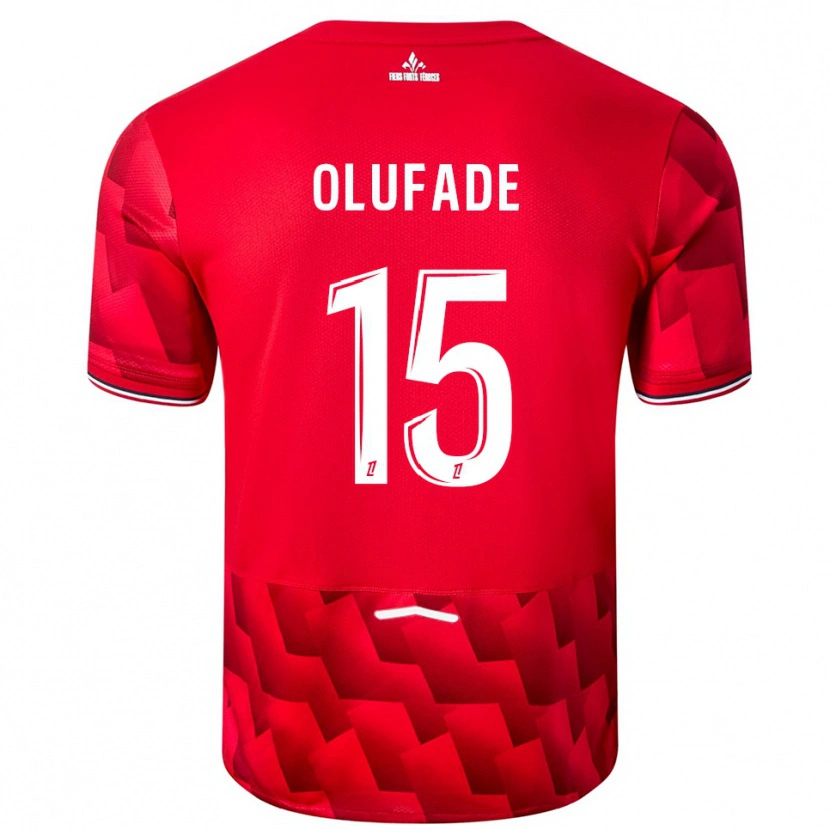 Danxen Enfant Maillot Kingsley Olufade #15 Rouge Blanc Tenues Domicile 2025/26 T-Shirt