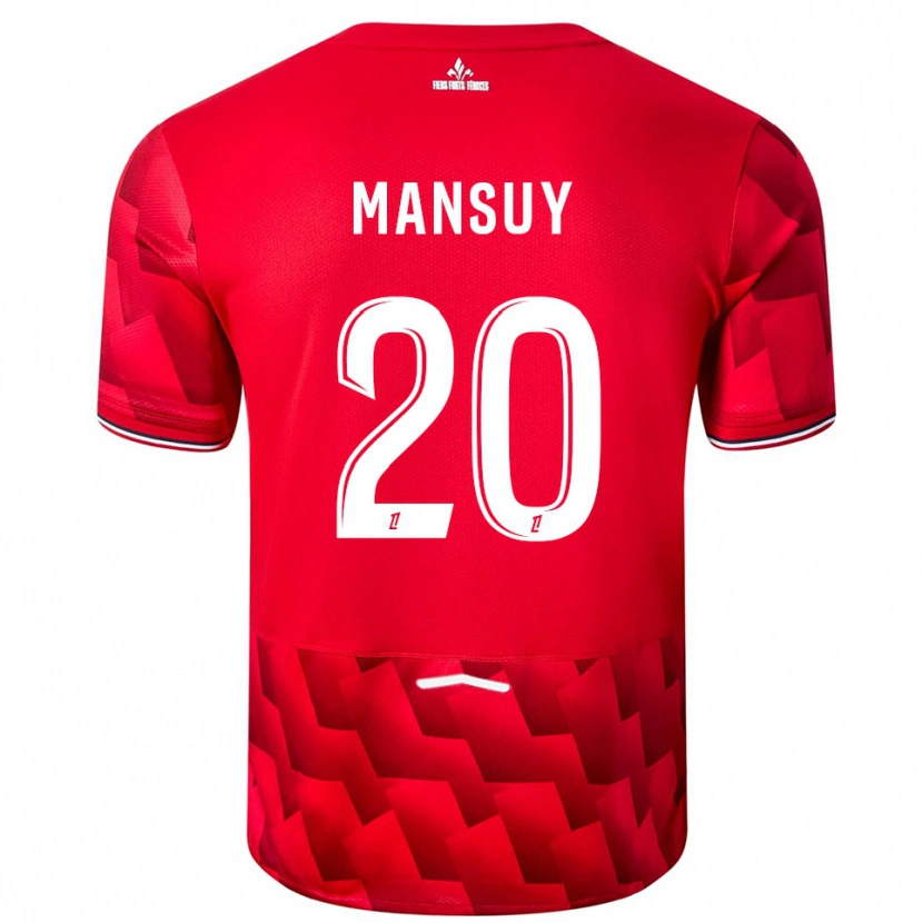 Danxen Enfant Maillot Heloise Mansuy #20 Rouge Blanc Tenues Domicile 2025/26 T-Shirt