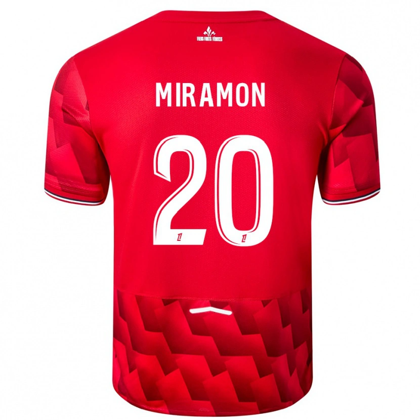 Danxen Enfant Maillot Ignacio Miramón #20 Rouge Blanc Tenues Domicile 2025/26 T-Shirt