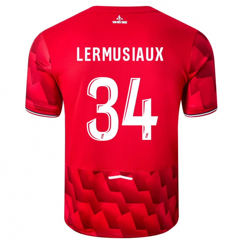 Danxen Enfant Maillot Chrystal Lermusiaux #34 Rouge Blanc Tenues Domicile 2025/26 T-Shirt