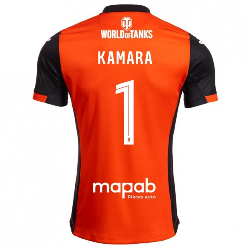 Danxen Enfant Maillot Bingourou Kamara #1 Noir Orange Tenues Domicile 2025/26 T-Shirt