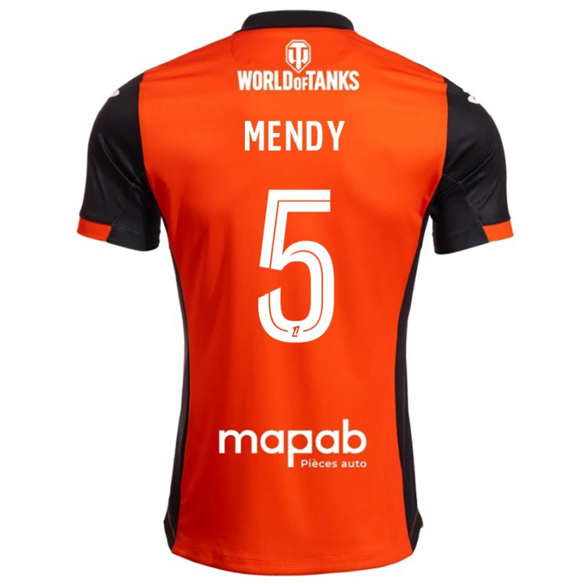 Danxen Enfant Maillot Benjamin Mendy #5 Noir Orange Tenues Domicile 2025/26 T-Shirt