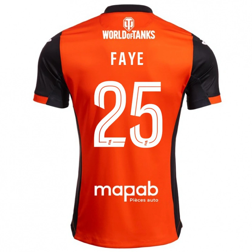 Danxen Enfant Maillot Abdoulaye Faye #25 Noir Orange Tenues Domicile 2025/26 T-Shirt