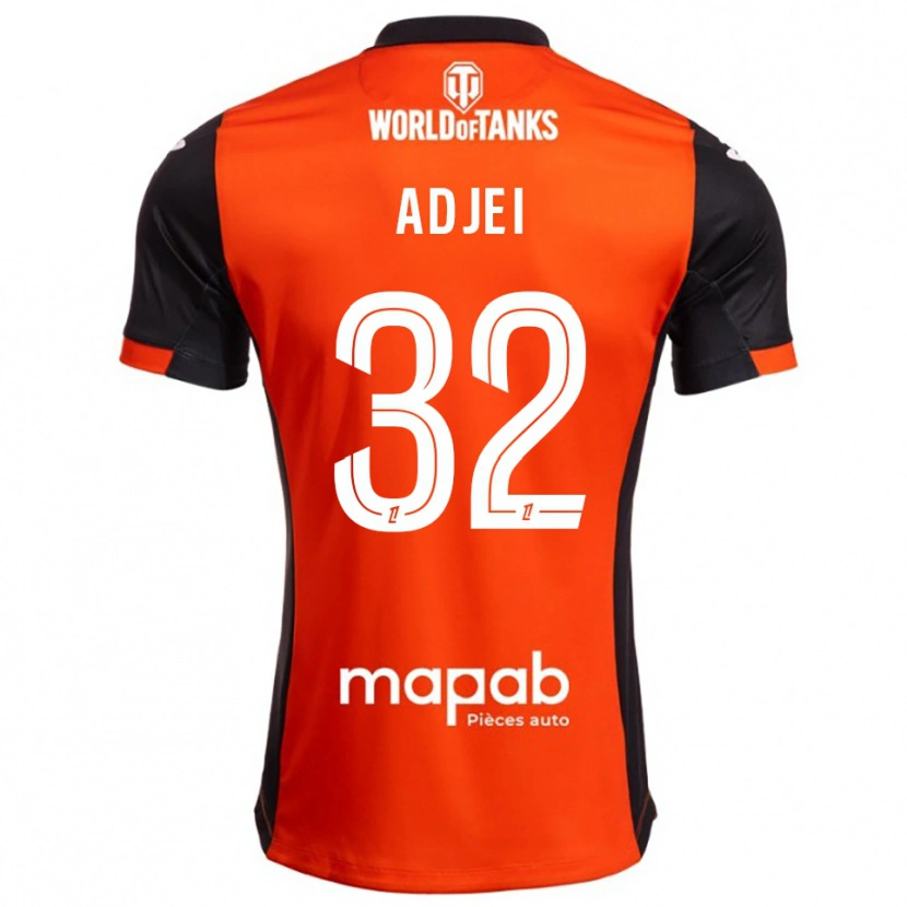 Danxen Enfant Maillot Nathaniel Adjei #32 Noir Orange Tenues Domicile 2025/26 T-Shirt
