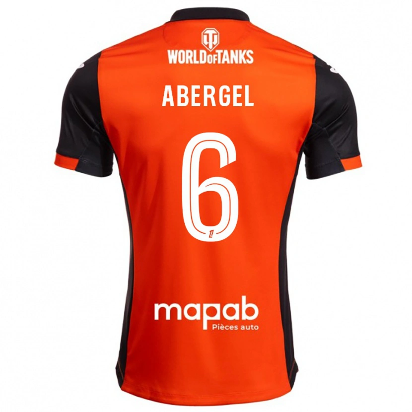 Danxen Enfant Maillot Laurent Abergel #6 Noir Orange Tenues Domicile 2025/26 T-Shirt
