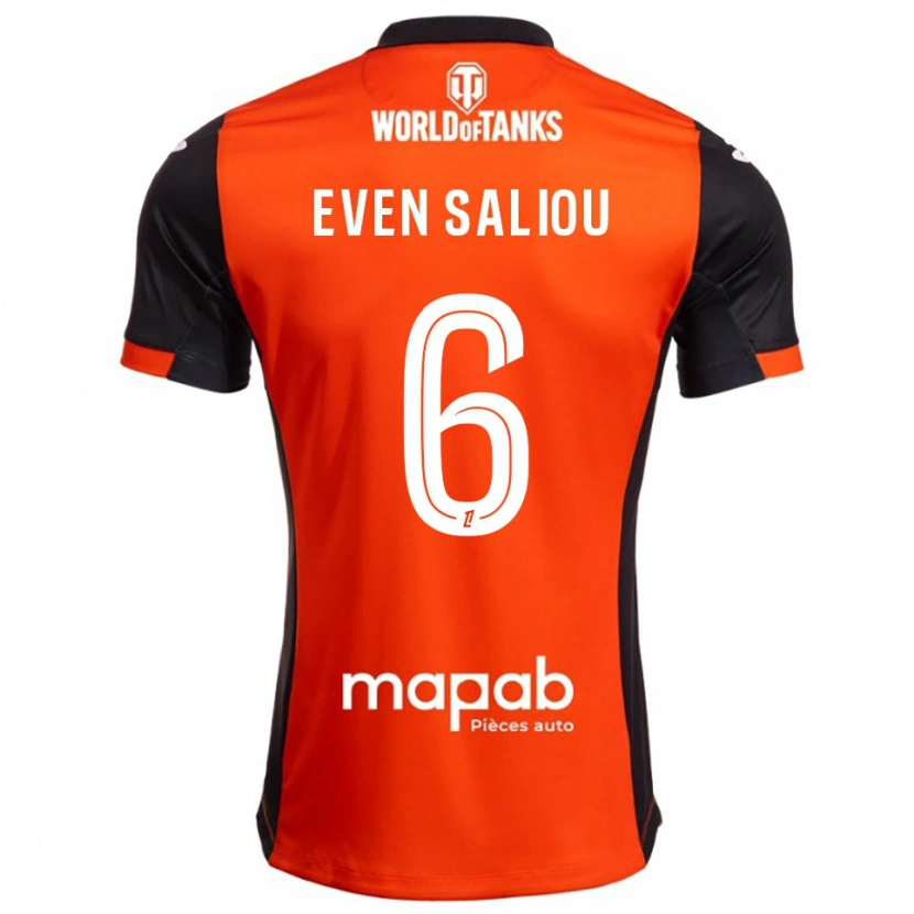 Danxen Enfant Maillot Emy Even Saliou #6 Noir Orange Tenues Domicile 2025/26 T-Shirt