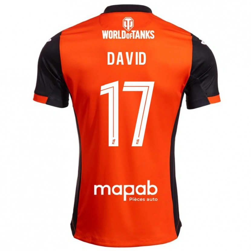 Danxen Enfant Maillot Dune David #17 Noir Orange Tenues Domicile 2025/26 T-Shirt