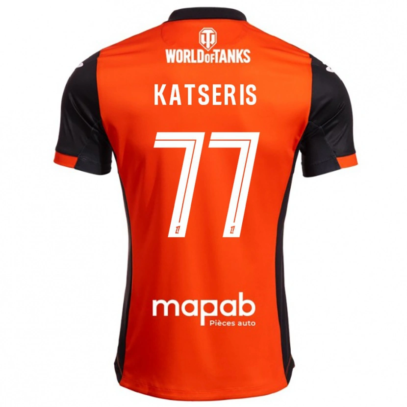Danxen Enfant Maillot Panos Katseris #77 Noir Orange Tenues Domicile 2025/26 T-Shirt