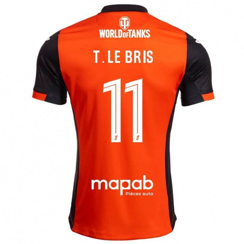 Danxen Enfant Maillot Théo Le Bris #11 Noir Orange Tenues Domicile 2025/26 T-Shirt