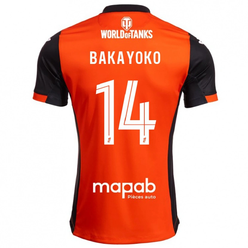 Danxen Enfant Maillot Tiemoué Bakayoko #14 Noir Orange Tenues Domicile 2025/26 T-Shirt