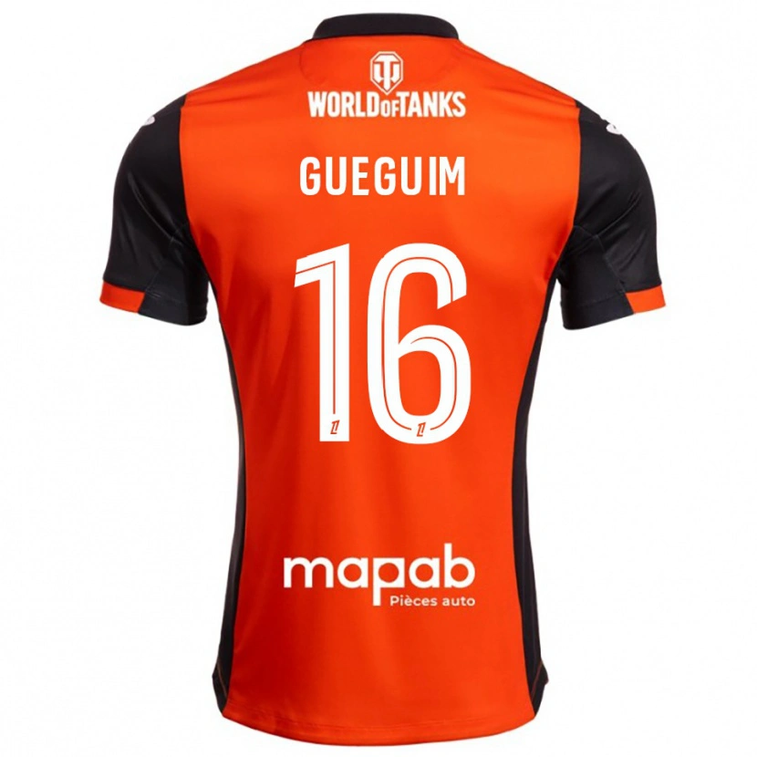 Danxen Enfant Maillot Guirone Gueguim #16 Noir Orange Tenues Domicile 2025/26 T-Shirt