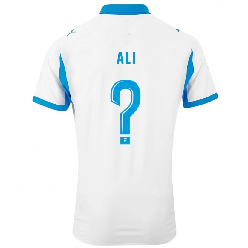 Danxen Enfant Maillot Azhar Ali #0 Blanc Bleu Ciel Tenues Domicile 2025/26 T-Shirt