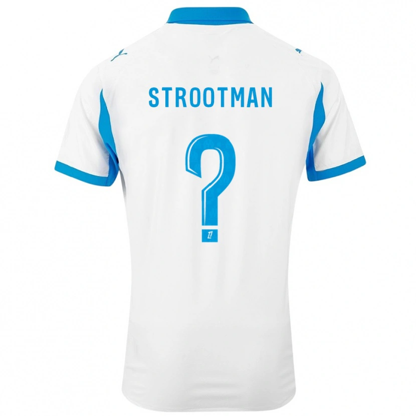 Danxen Enfant Maillot Kevin Strootman #0 Blanc Bleu Ciel Tenues Domicile 2025/26 T-Shirt
