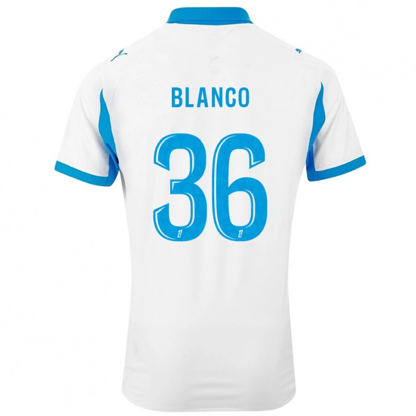Danxen Enfant Maillot Rubén Blanco #36 Blanc Bleu Ciel Tenues Domicile 2025/26 T-Shirt