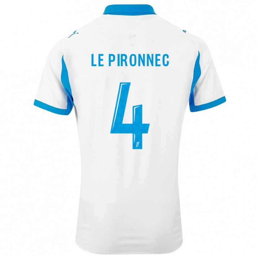Danxen Enfant Maillot Kélian Le Pironnec #4 Blanc Bleu Ciel Tenues Domicile 2025/26 T-Shirt