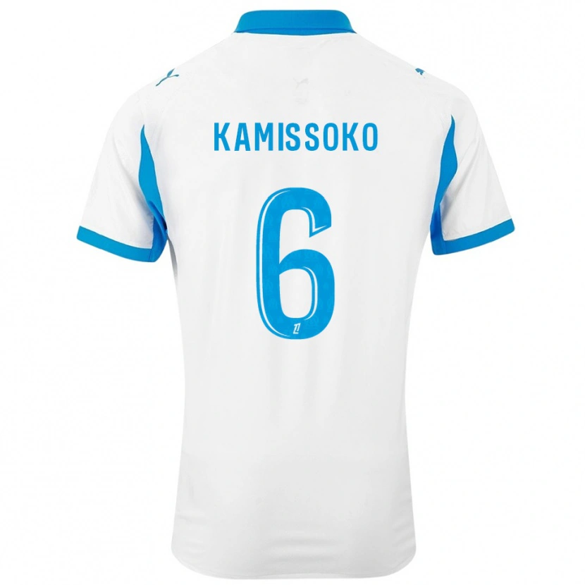 Danxen Enfant Maillot Nouhoum Kamissoko #6 Blanc Bleu Ciel Tenues Domicile 2025/26 T-Shirt